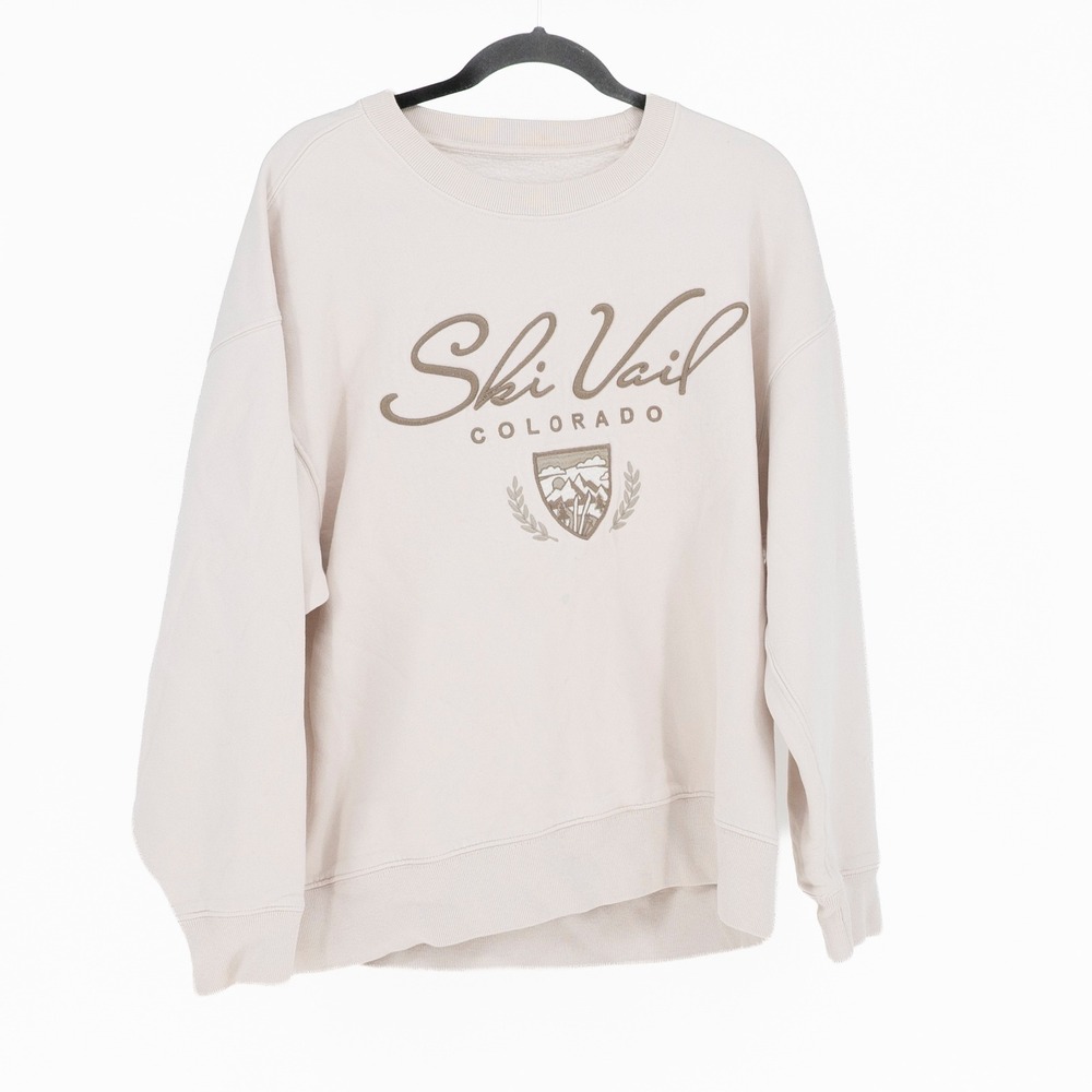 Abercrombie & Fitch Soft A&F Collection Ski Vail Colorado Embroidered Sweater L